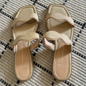 Dolce Vita Tan Wavy Strap Slide Sandals Size 8.5